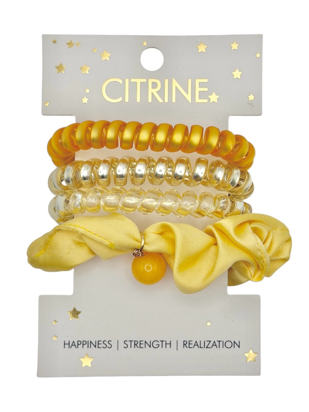 Nordstrom Citrine Hair Accessory Set Spiral Hair Ties And Satin Scrunchie